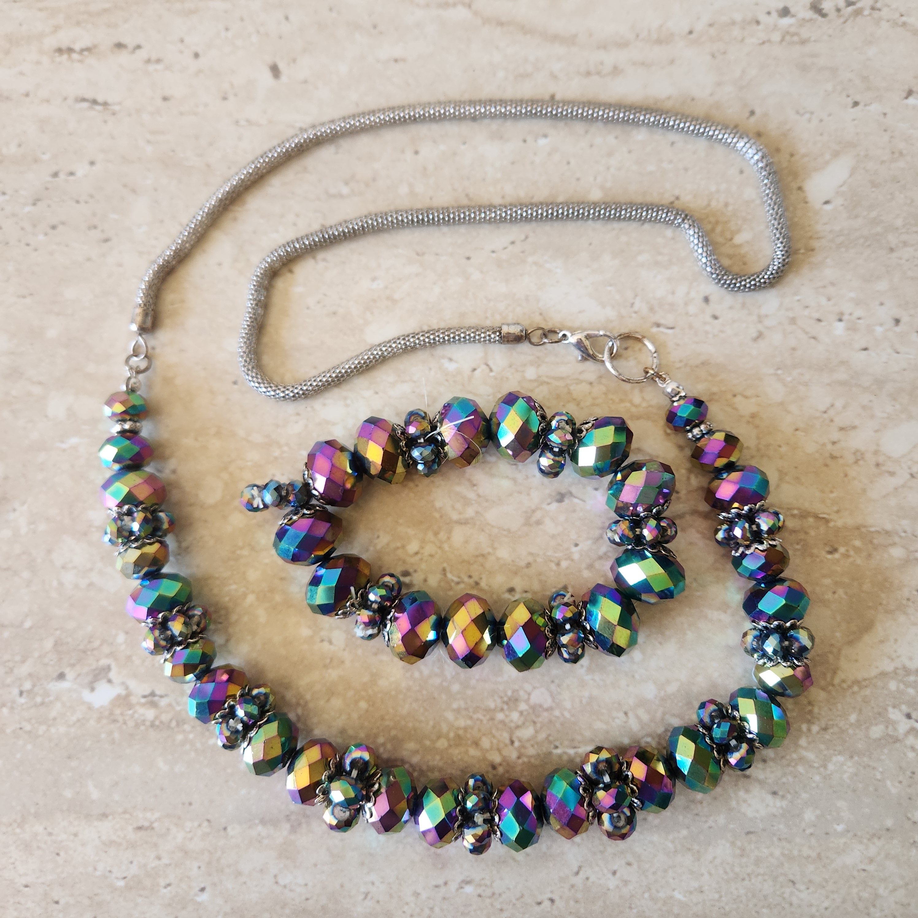 Kirks Folly Rainbow Aurora Borealis Necklace & Bracelet Set